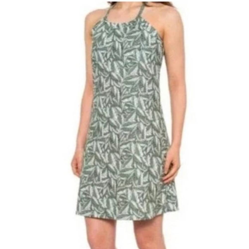 Eddie Bauer Green Leaf Print Harmony Dress